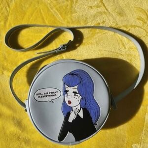 Valfre Blue and Black Graphic Crossbody Bag